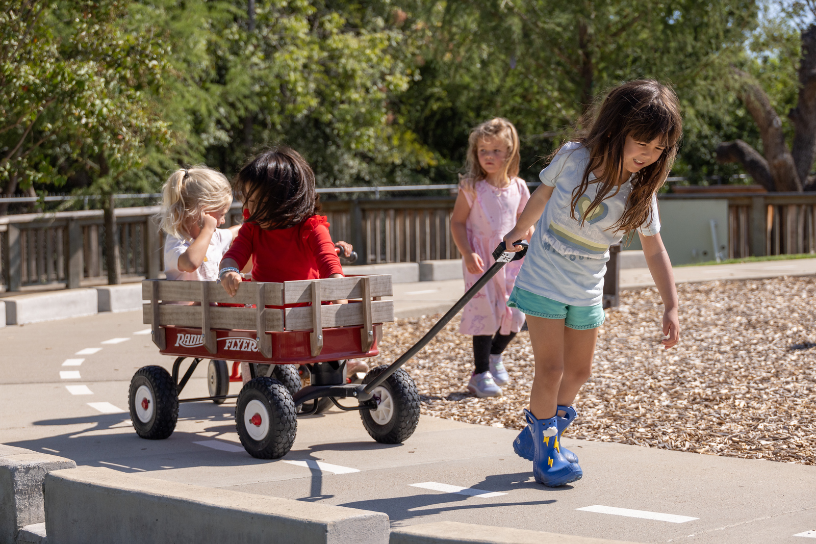 Children playing outside.