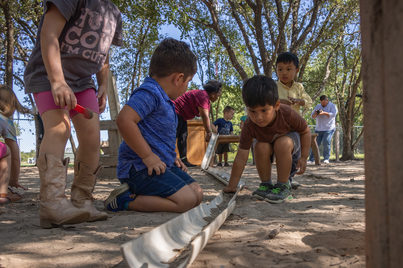 Children playing outside.